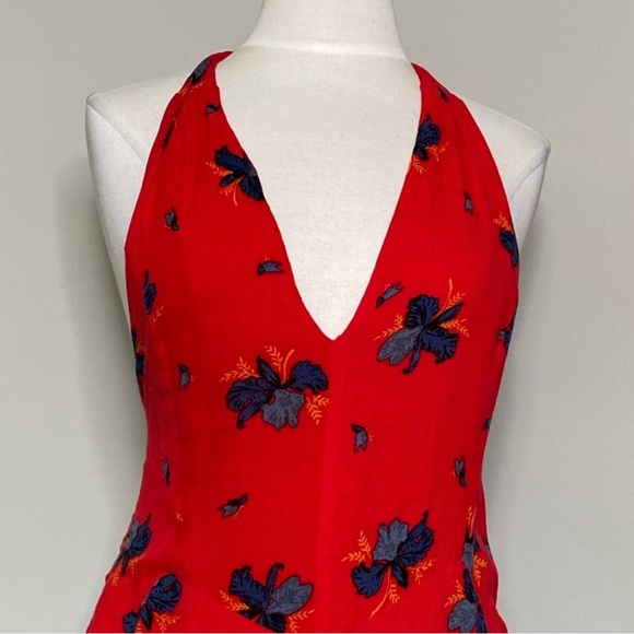 COPY - Free People Smooth Talker Halter Red Floral Romper, 8 - Picture 2 of 3